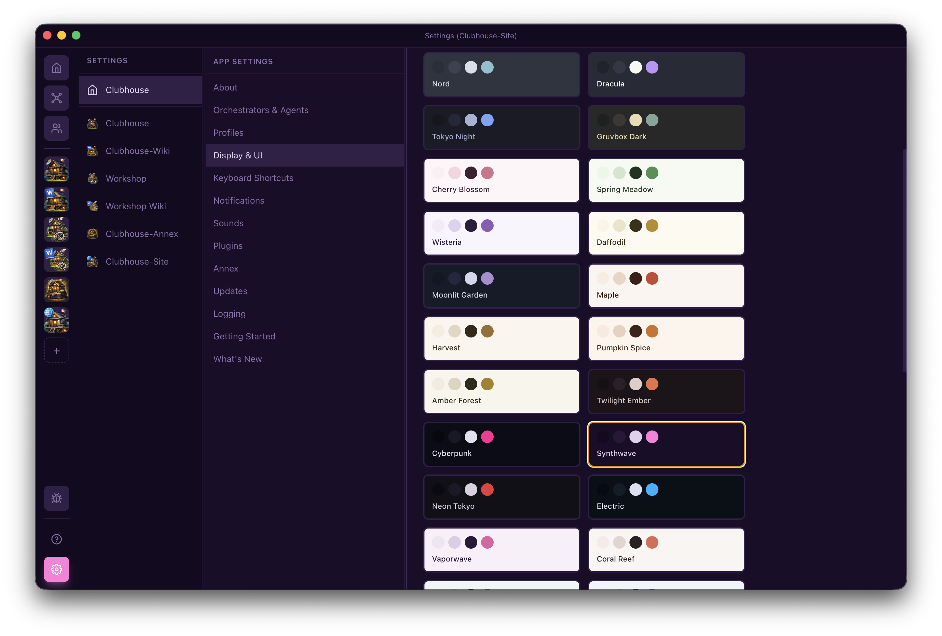 Color themes and sound packs